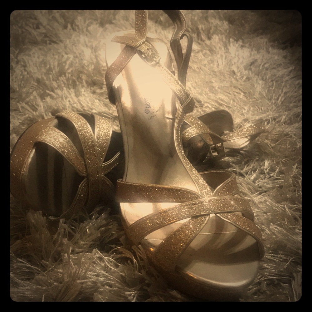 Champaign glitter heels